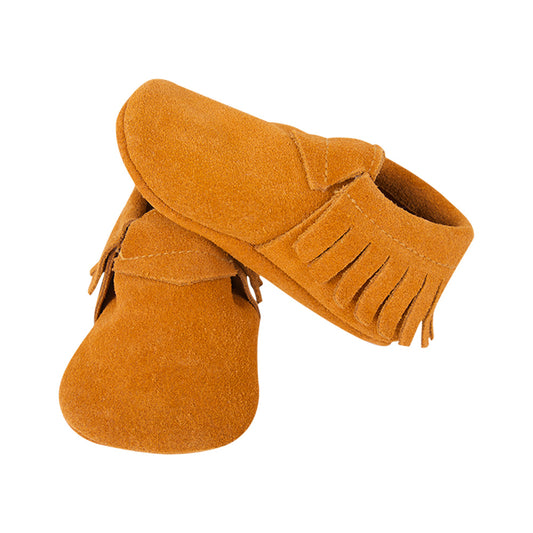 Soft Baby Moccasins - Camel Suede | Lait et Miel