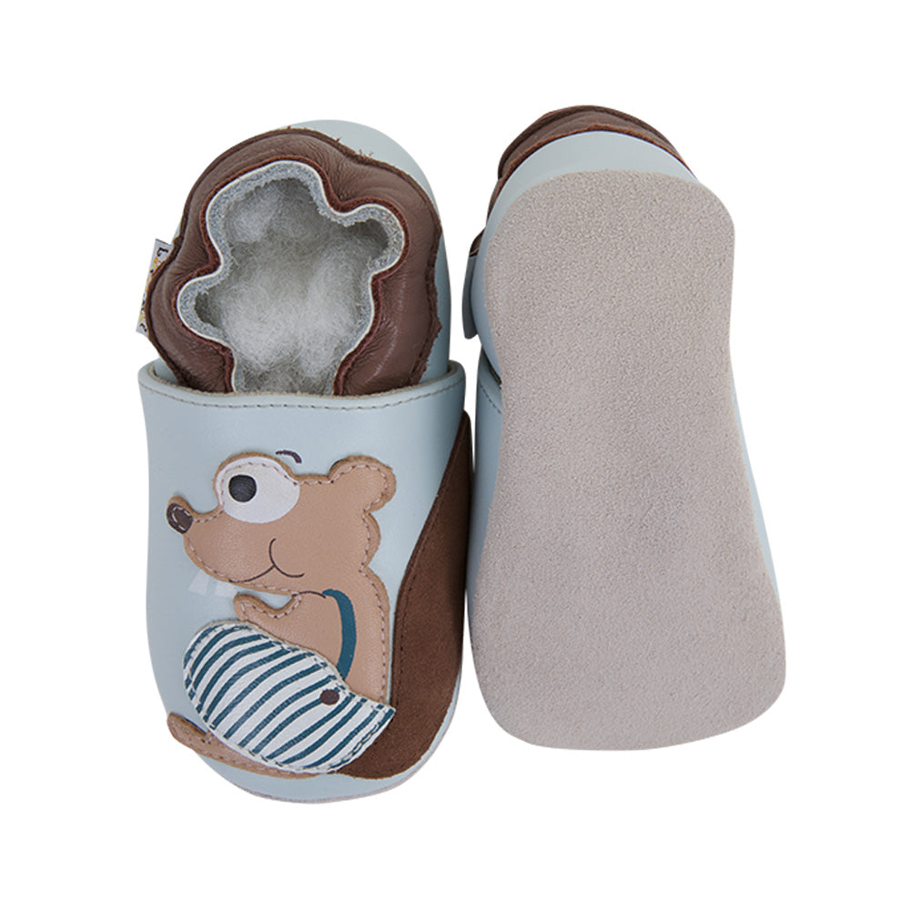 Soft Baby Moccasins - Squirrel Print | Lait et Miel