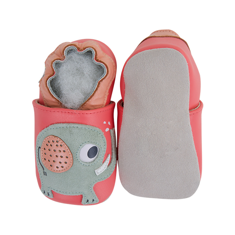 Soft Baby Moccasins - Elephant Print | Lait et Miel