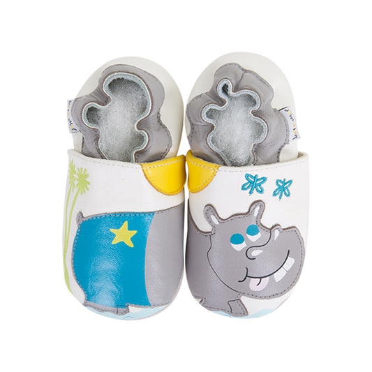 Soft Baby Moccasins - Hippo Print | Lait et Miel