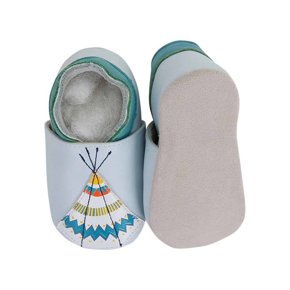 Soft Baby Moccasins - Indian Tipi Print | Lait et Miel