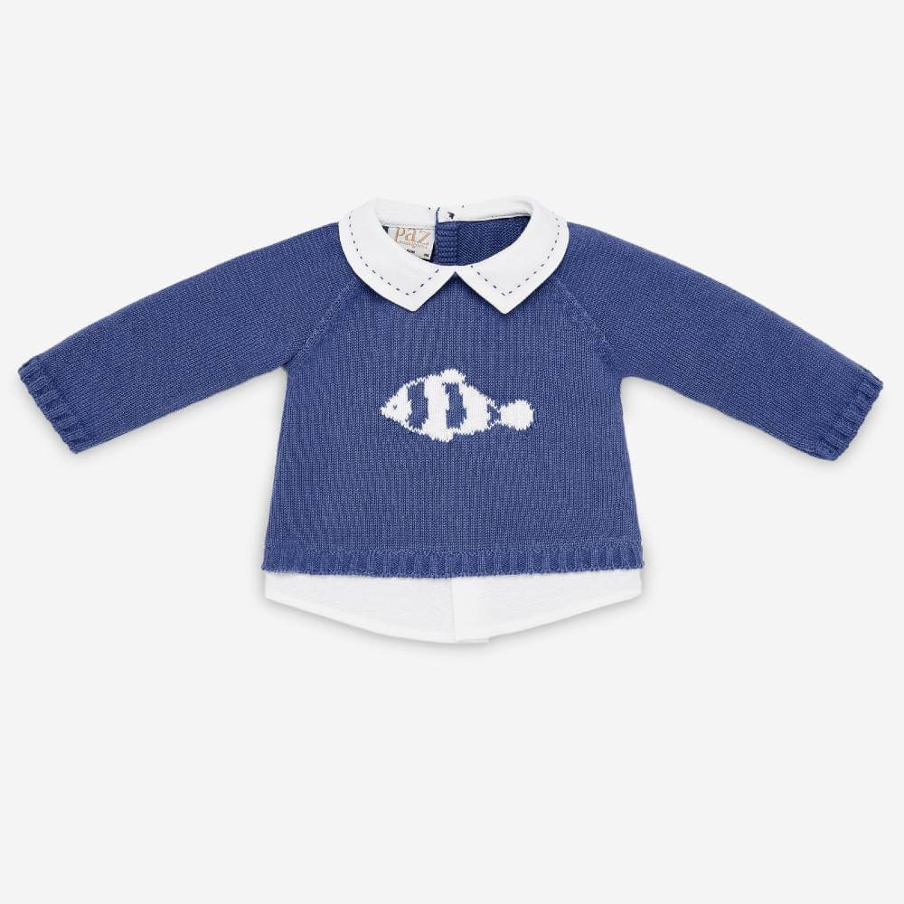 Paz Rodriguez Nemo Knit 2-Piece Set — Navy Blue