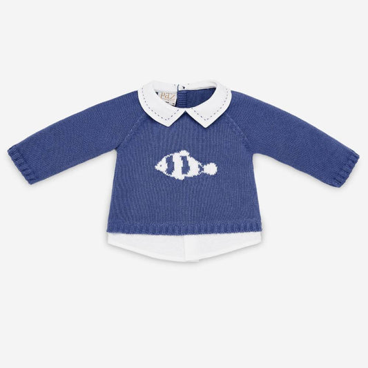 Paz Rodriguez Nemo Knit 2-Piece Set — Navy Blue