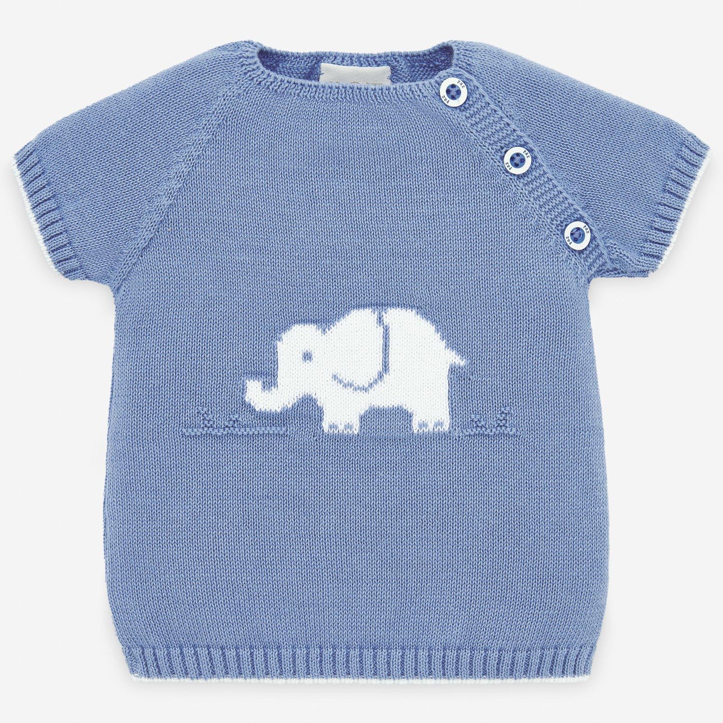PAZ Blue Elephant Knit Set – Baby Boy 2-Piece Outfit