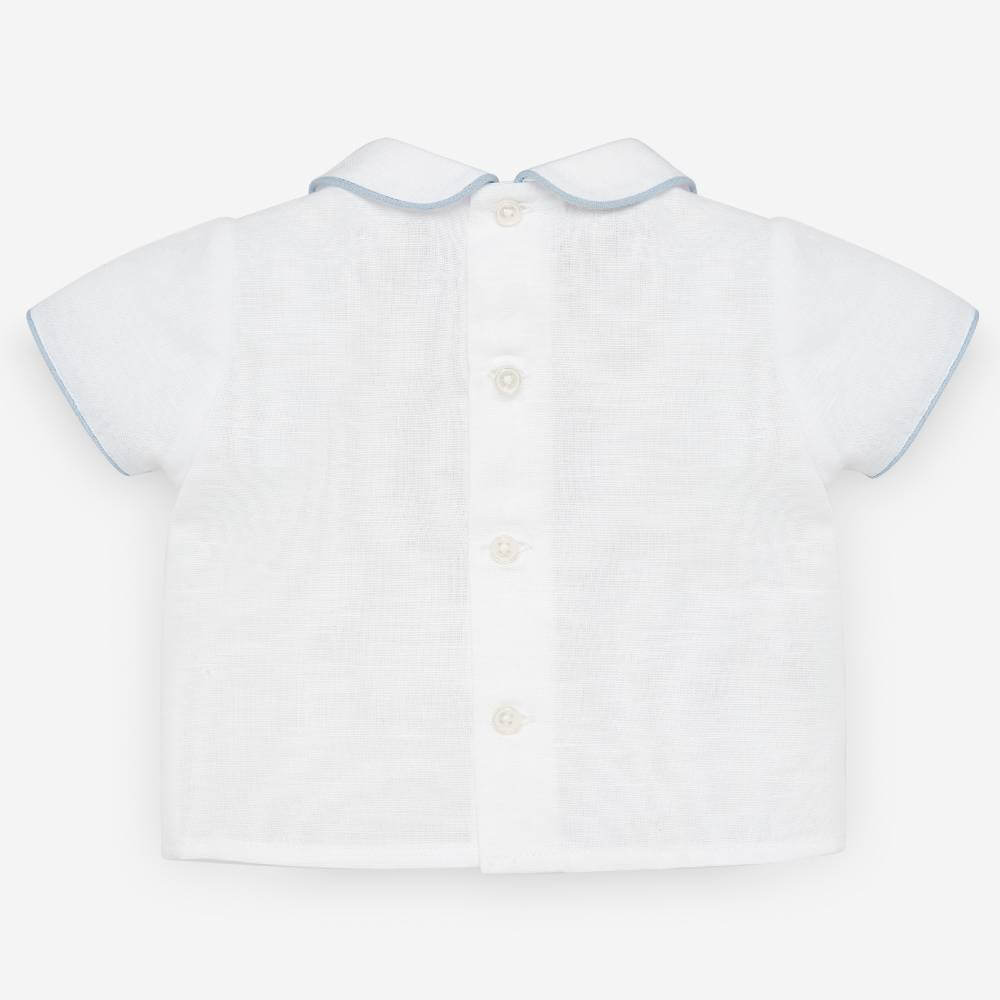 Paz Rodríguez Acuario Blue Cloud Newborn Set — Woven Blouse & Short