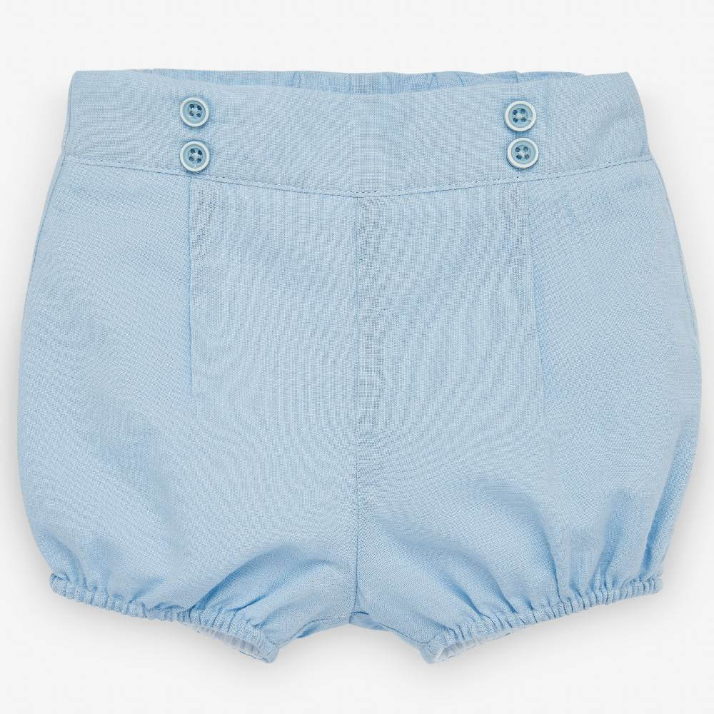 Paz Rodríguez Acuario Blue Cloud Newborn Set — Woven Blouse & Short