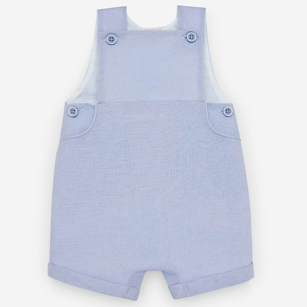 Blue Cloud Baby Boy Set — Blouse & Short Dungarees | Paz Rodríguez