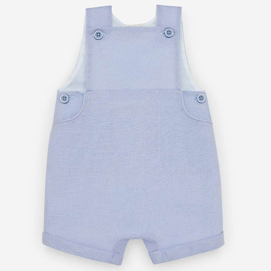 Blue Cloud Baby Boy Set — Blouse & Short Dungarees | Paz Rodríguez