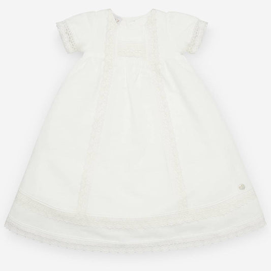 Luxury Christening Dress & Bonnet Set - White Lace