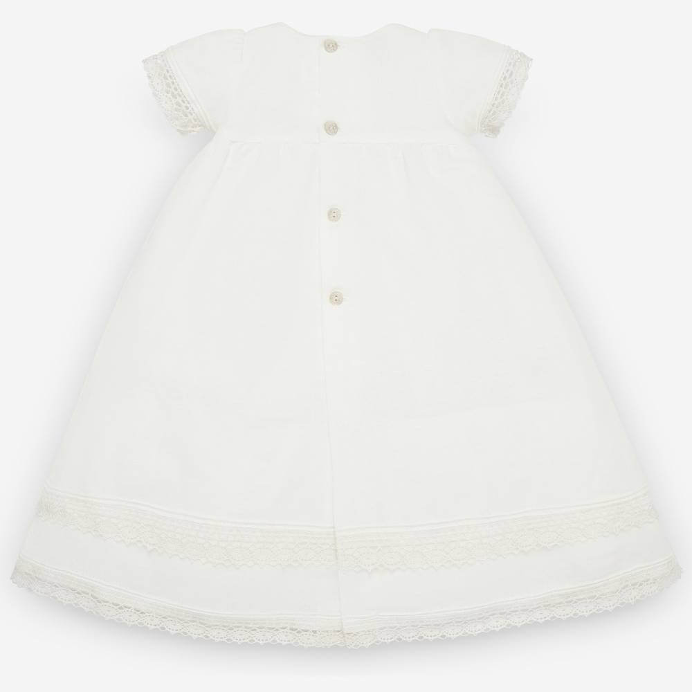 Luxury Christening Dress & Bonnet Set - White Lace