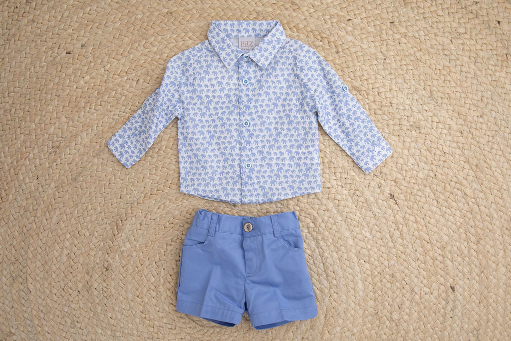 Boys Cotton Shirt & Pants Set - Sabana