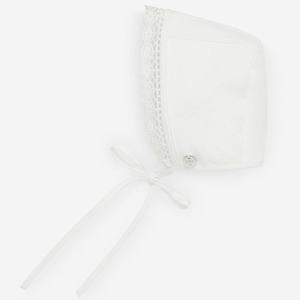 Luxury Christening Dress & Bonnet Set - White Lace