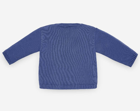 Paz Rodriguez Blue Knit Fish Sweater & White Shorts — Baby Boy Set