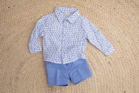 Boys Cotton Shirt & Pants Set - Sabana