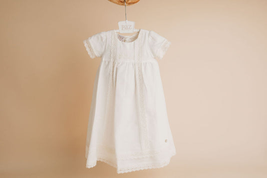 Luxury Christening Dress & Bonnet Set - White Lace
