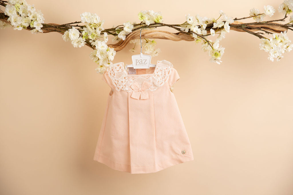 Pink Lace Baby Dress & Bloomer Set - Newborn