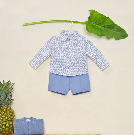 Boys Cotton Shirt & Pants Set - Sabana