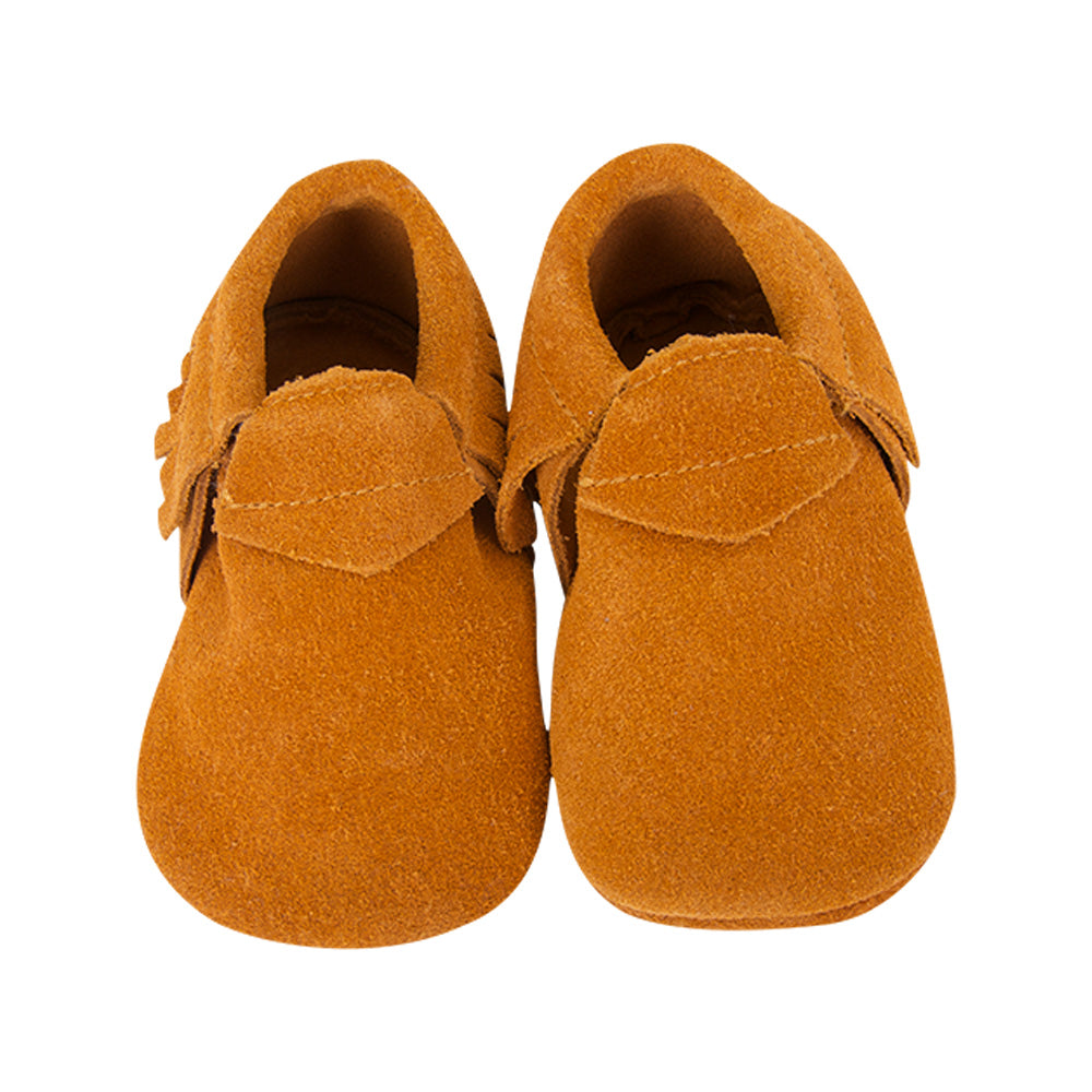 Soft Baby Moccasins - Camel Suede | Lait et Miel