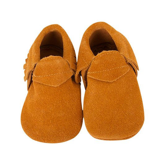 Soft Baby Moccasins - Camel Suede | Lait et Miel
