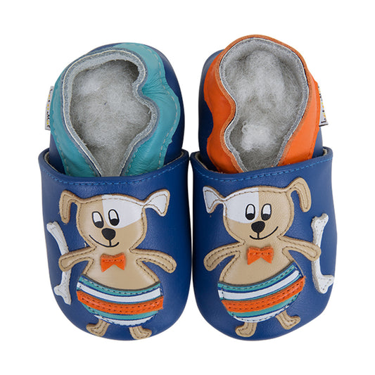 Soft Baby Moccasins - Dogs at Sea Print | Lait et Miel