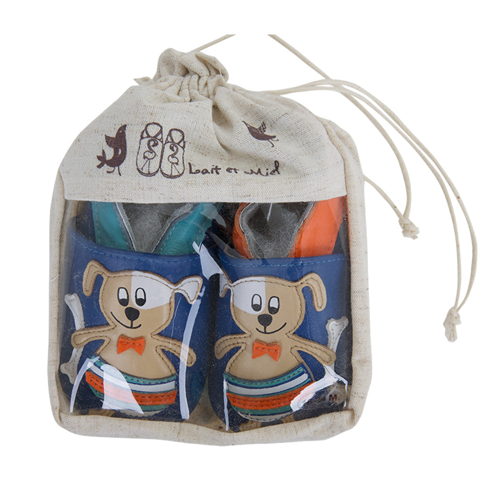 Soft Baby Moccasins - Dogs at Sea Print | Lait et Miel