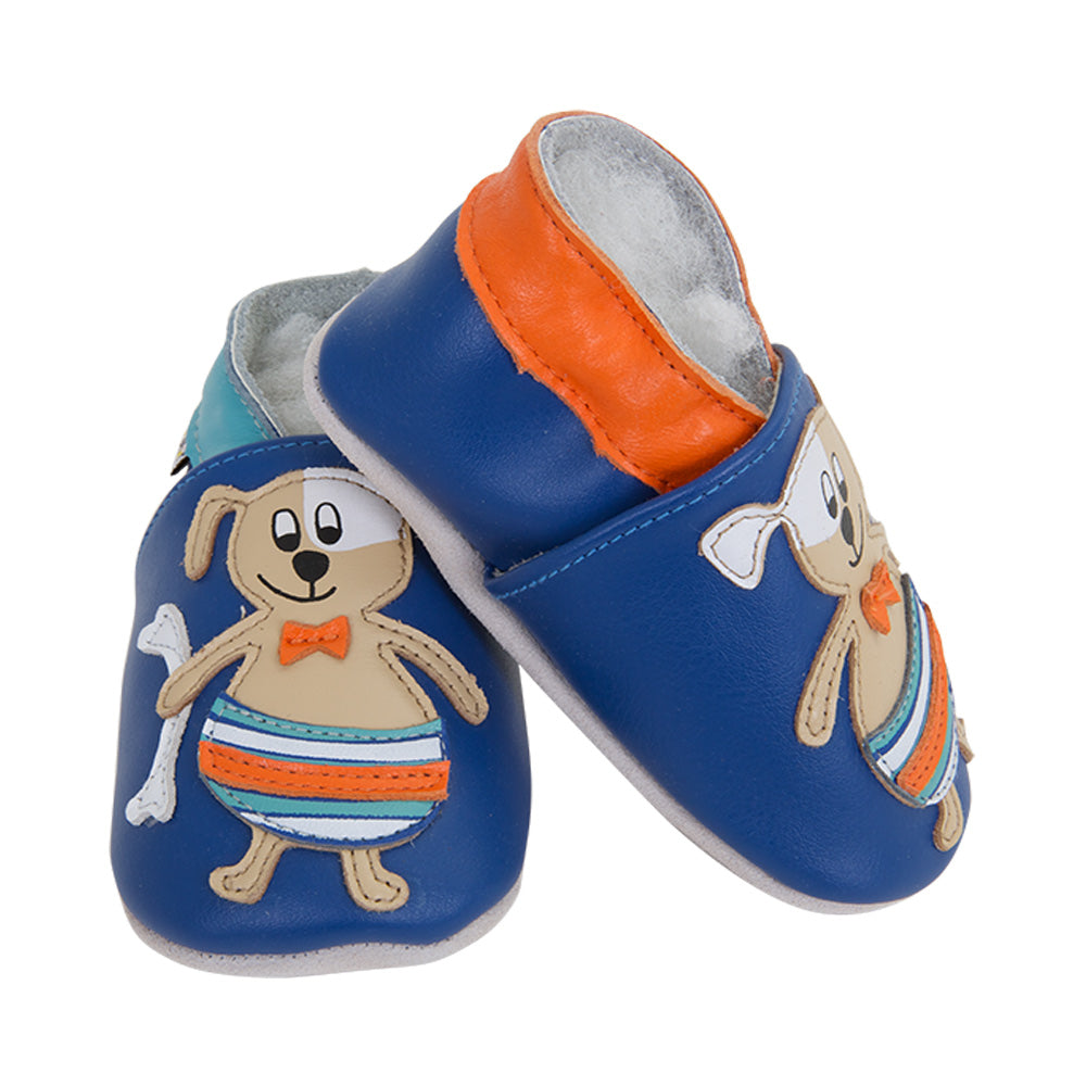 Soft Baby Moccasins - Dogs at Sea Print | Lait et Miel