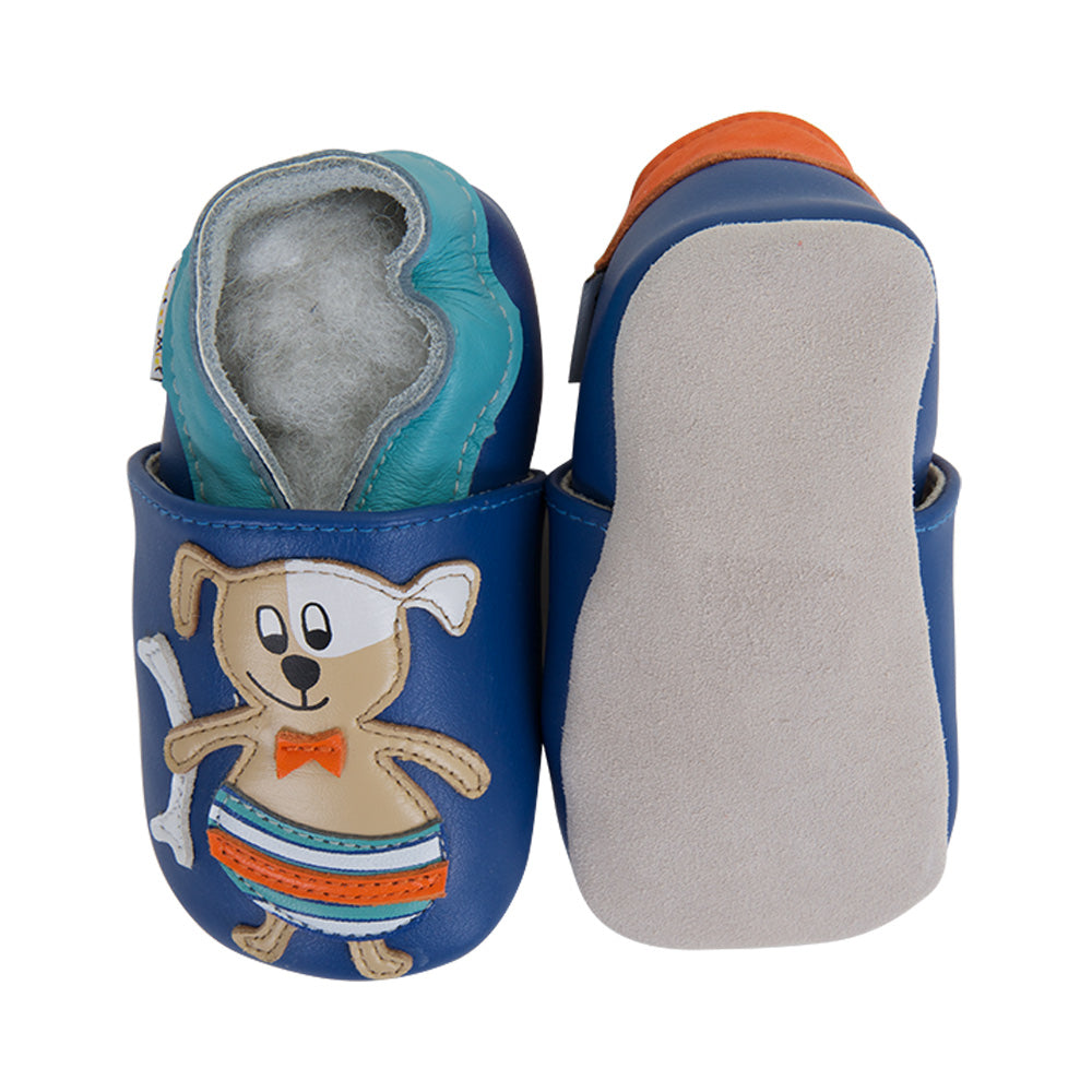 Soft Baby Moccasins - Dogs at Sea Print | Lait et Miel