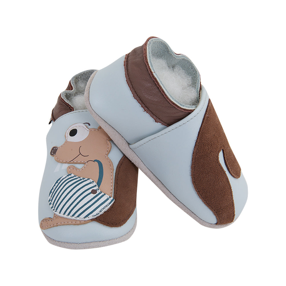 Soft Baby Moccasins - Squirrel Print | Lait et Miel