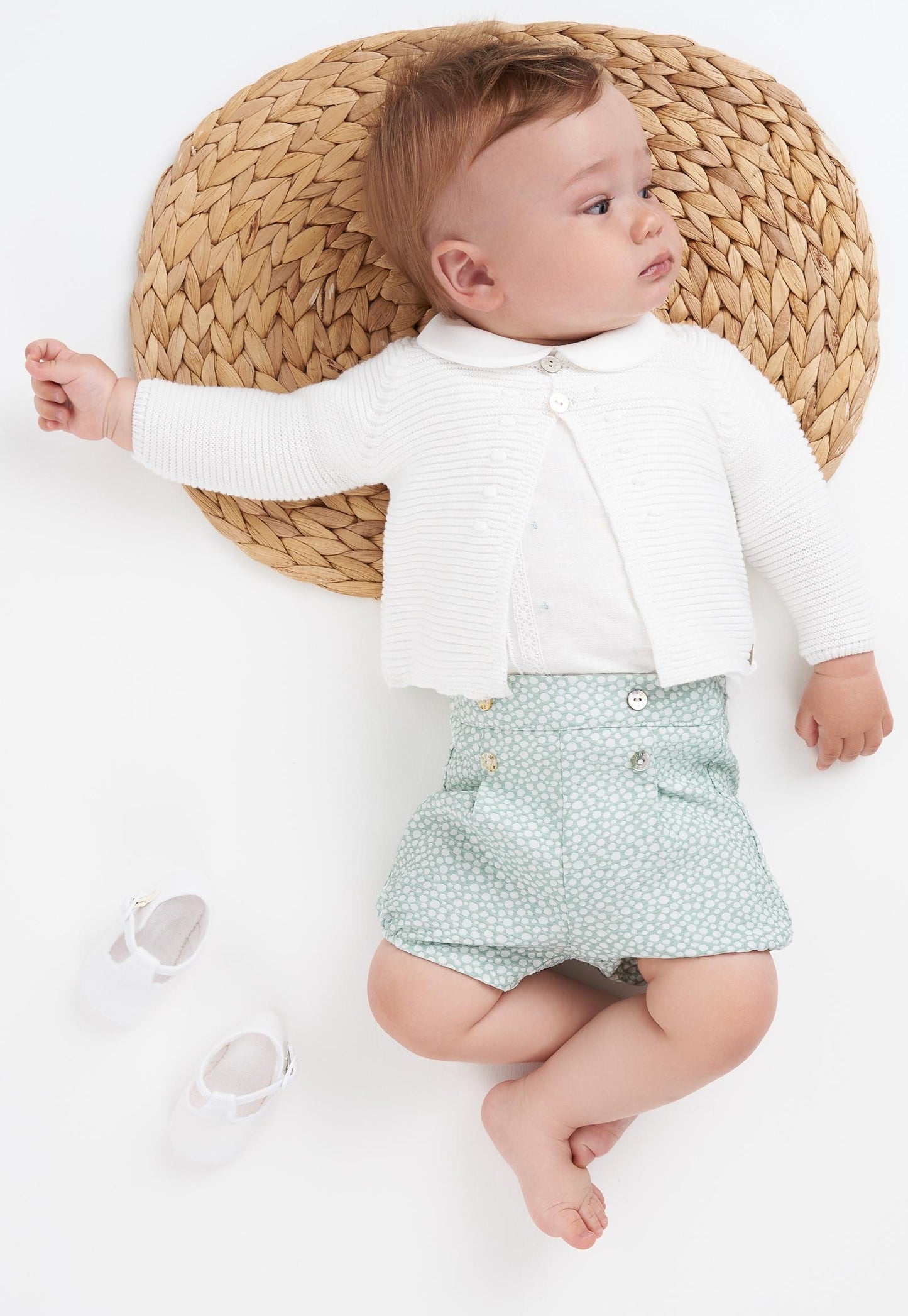 Baby Boy Green Outfit Set with Cardigan - Neira