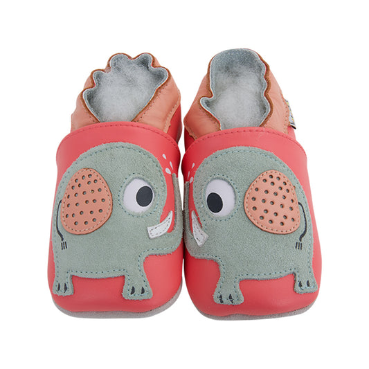 Soft Baby Moccasins - Elephant Print | Lait et Miel