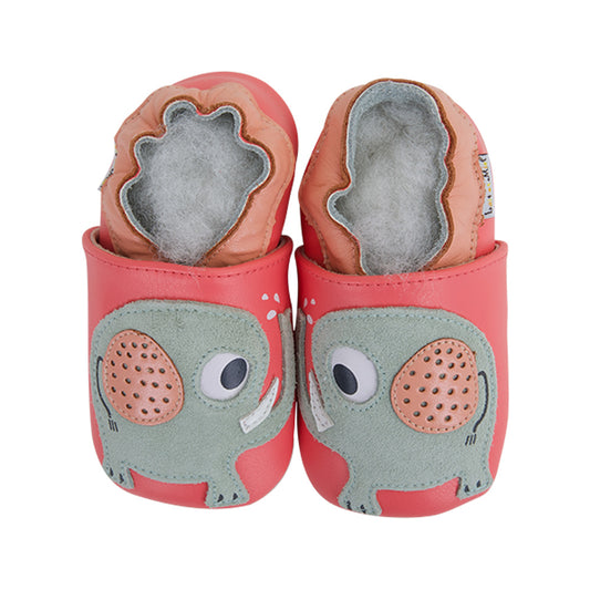 Soft Baby Moccasins - Elephant Print | Lait et Miel