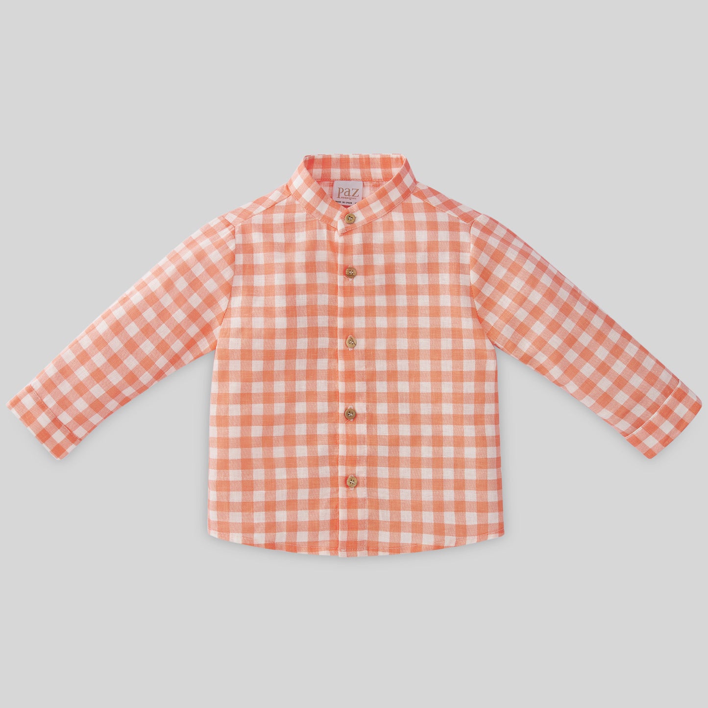 Boys Orange Squares Shirt & Shorts Set