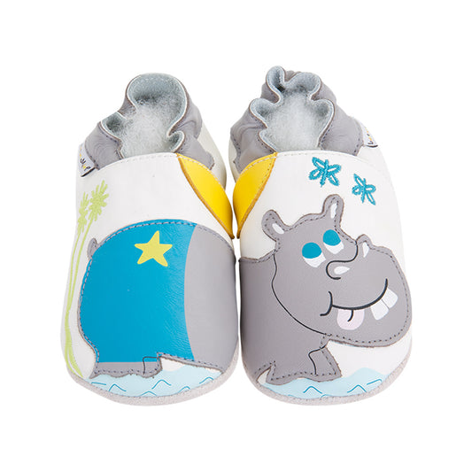 Soft Baby Moccasins - Hippo Print | Lait et Miel