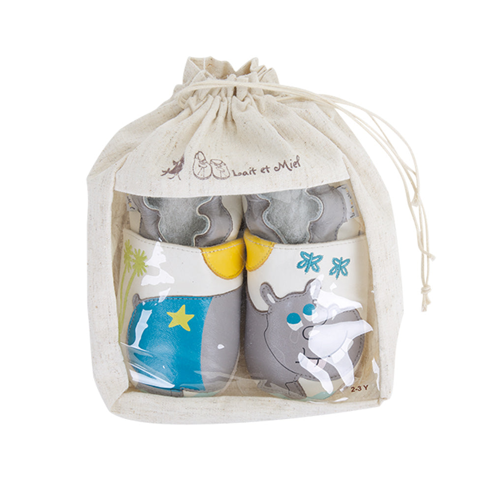 Soft Baby Moccasins - Hippo Print | Lait et Miel