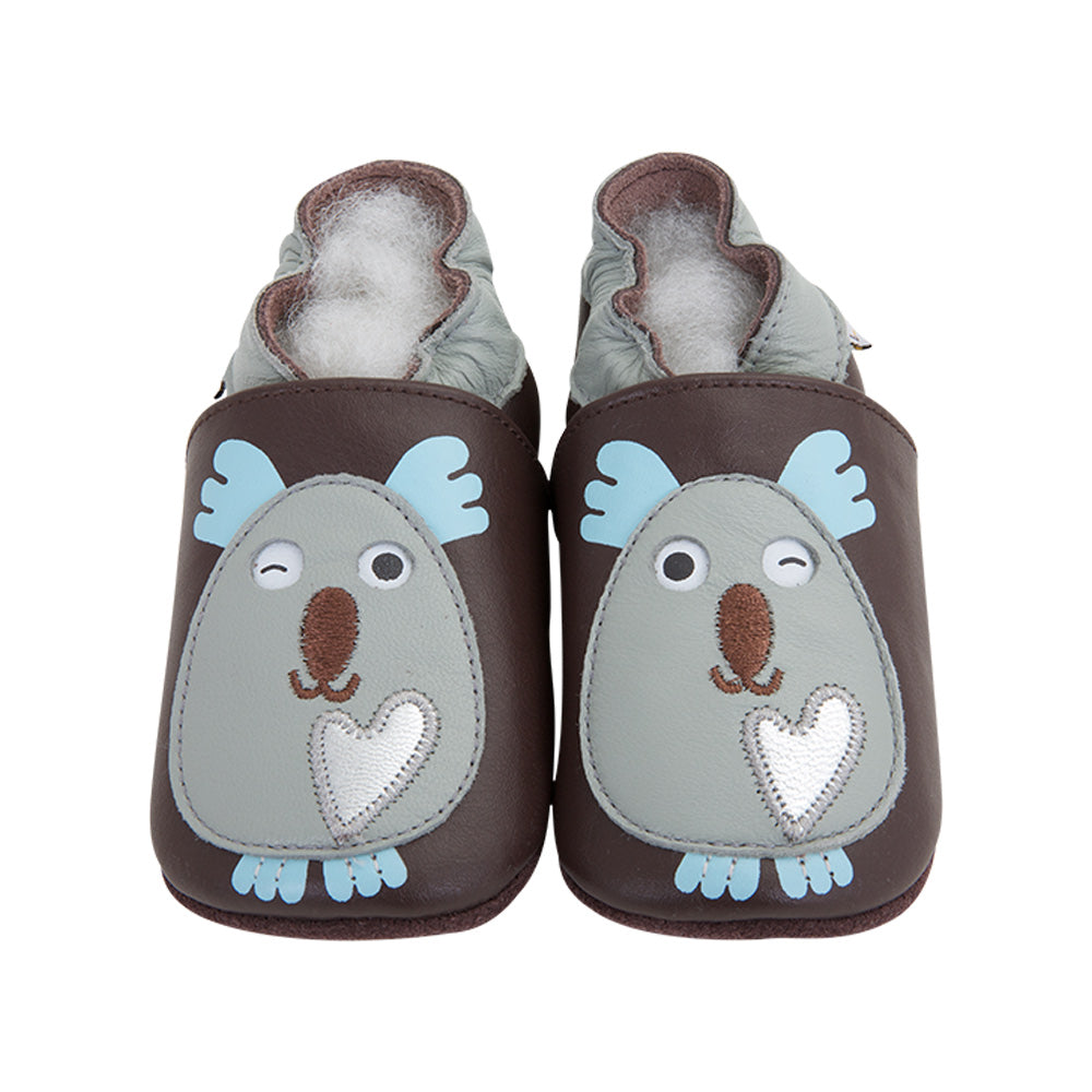Soft Baby Moccasins - Koala Print | Lait et Miel