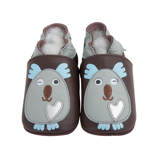Soft Baby Moccasins - Koala Print | Lait et Miel