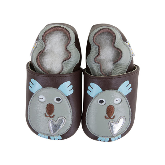 Soft Baby Moccasins - Koala Print | Lait et Miel