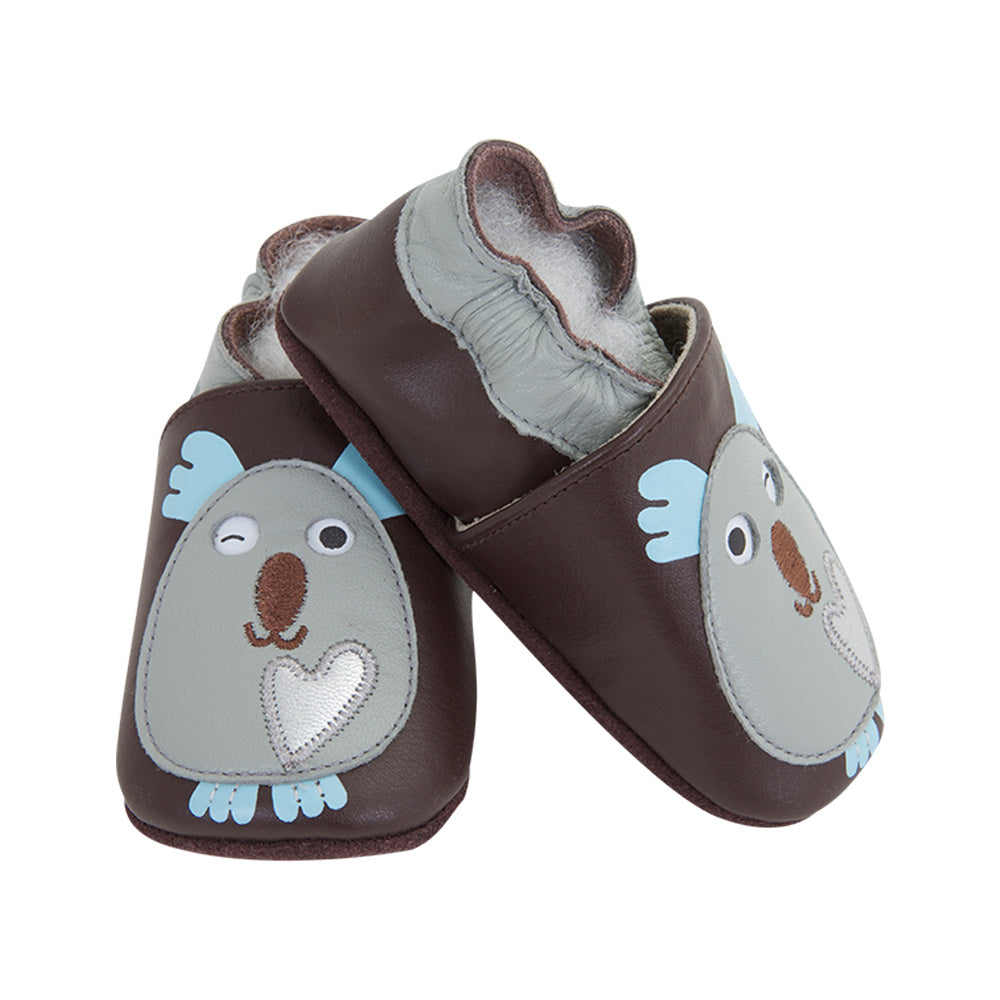 Soft Baby Moccasins - Koala Print | Lait et Miel