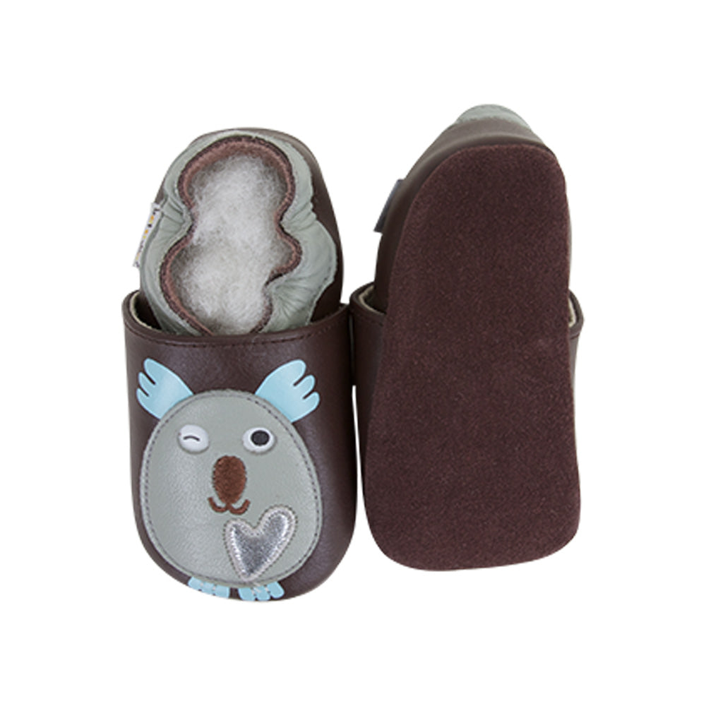 Soft Baby Moccasins - Koala Print | Lait et Miel