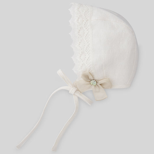 Linen Baby Dress Set with Cotton Cardigan
