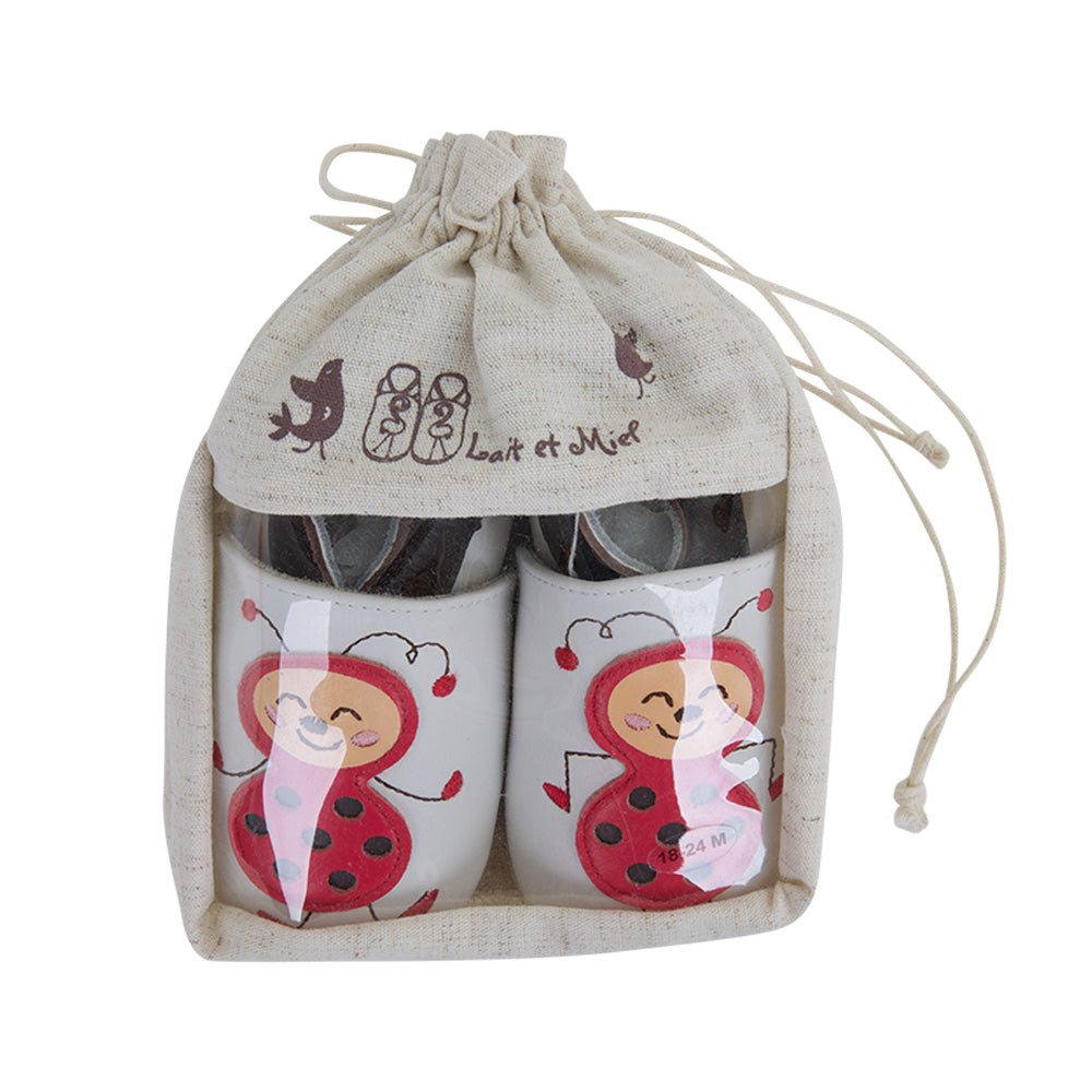 Soft Baby Moccasins - Ladybug Print | Lait et Miel