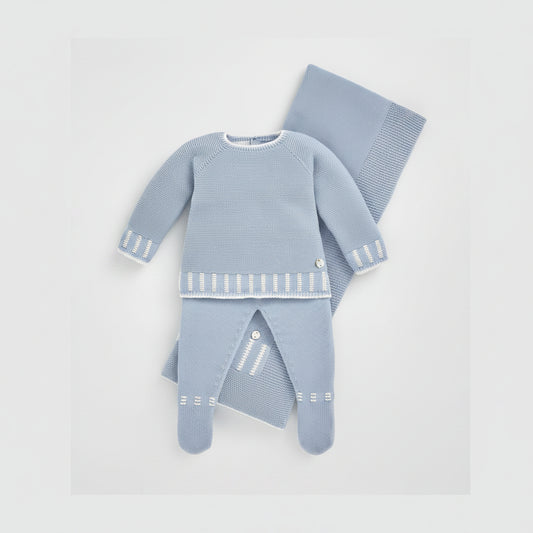 Paz Rodríguez Neboa Knitted Set — Baby Boy Sweater & Leggings