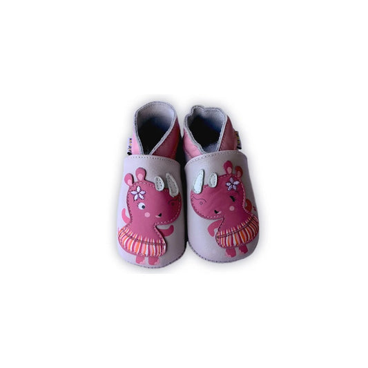 Soft Baby Moccasins - Rhino Dancers Print | Lait et Miel