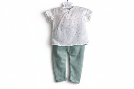 My Little Boy Newborn Set — Woven Shirt & Knit Leggings