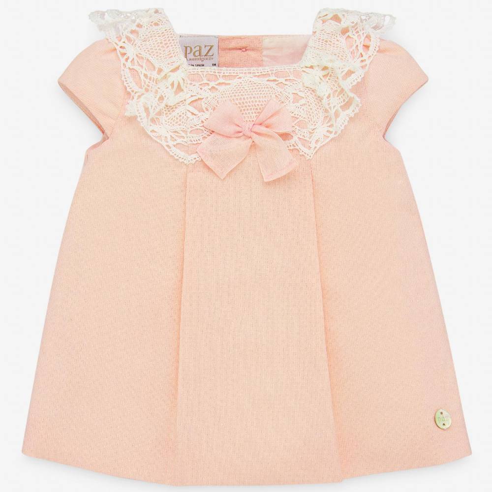 Pink Lace Baby Dress & Bloomer Set - Newborn
