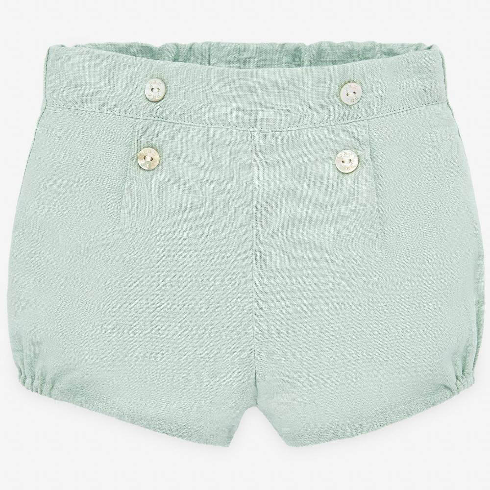 Boys Soft Green Shirt & Shorts Set - Savia