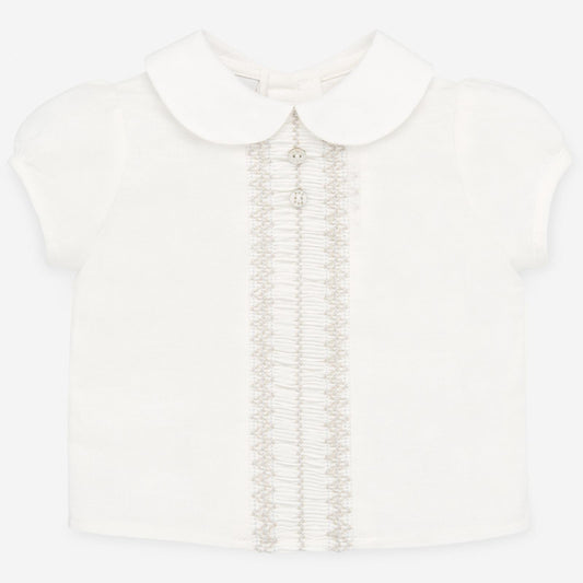 Boys Linen Shirt & Shorts Set - Woven Pattern
